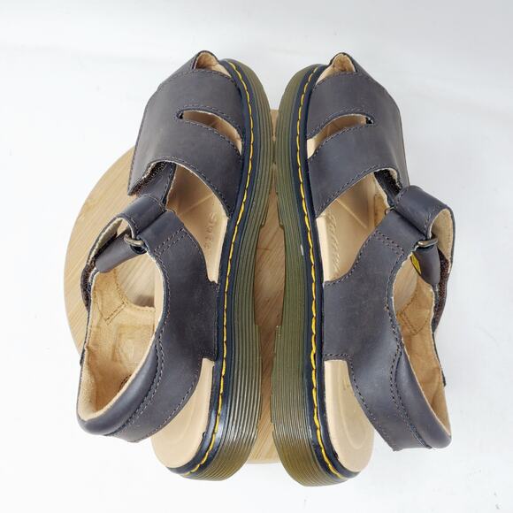 Dr Martens Sandals Womens 6 Moby‎ Brown Leather Chunky Platform Fisherman Shoes - Picture 9 of 12